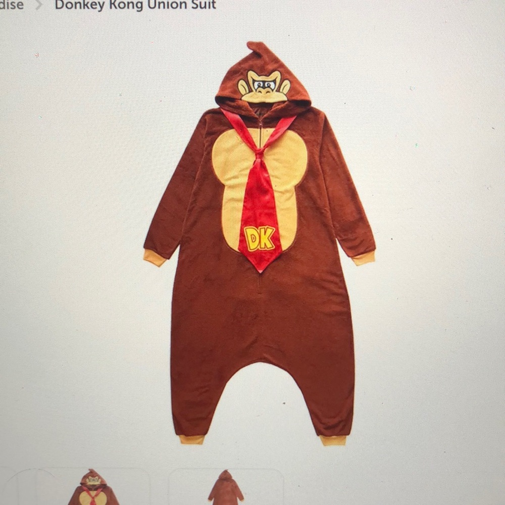 Donkey long union suit Halloween costume super Mario